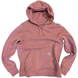 Carhartt Women's Rose Pink Hooded Sweatshirt Workwear Streetwear Hoodie Jumper
